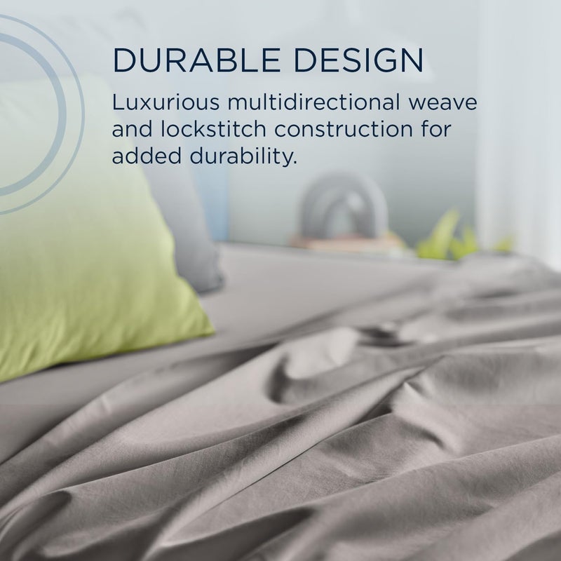 Tempur-Pedic TEMPUR Luxe Egyptian Cotton Sheet Set Cool Gray - Twin - Image 4